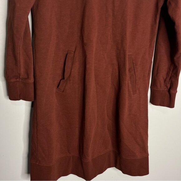 Toad & Co Follow Through Hooded Dress Sweater Brown Pockets, size M - Picture 7 of 7